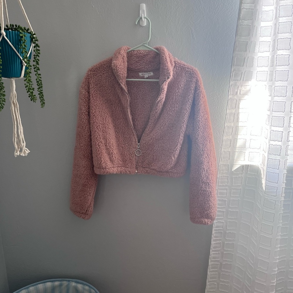 Pink fluffy jacket!